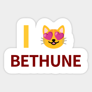 I Cat Heart Eyes Emoji Bethune Cookman Sticker